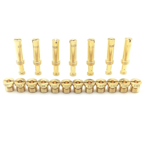 Carburetor Main Jets Intermediate Jets Kit Compatible with Aftermarket S&S Super B E G Carbs (Metric M8×1.0) - NOT for OEM S&S, 12 Main Jets, 7 Intermediate Jets, 19 Pcs
