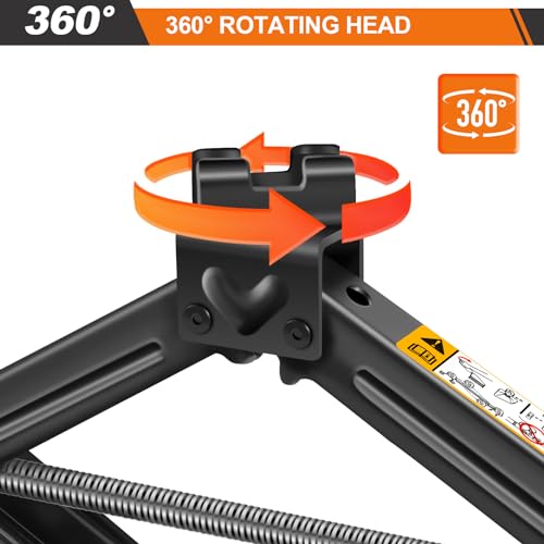 Car Jack Kit - Scissor Car Jack Max 2 Ton(4,409 lbs) Capacity Portable Emergency Tire Change Kit with Ratchet Lug Wrench - Saving Strength Design - size: Upgraded 2 Ton Scissor jack (1 pack)