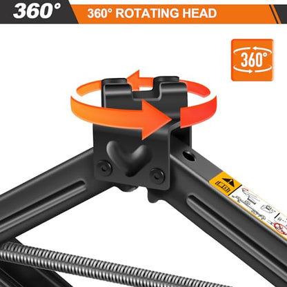 Car Jack Kit - Scissor Car Jack Max 2 Ton(4,409 lbs) Capacity Portable Emergency Tire Change Kit with Ratchet Lug Wrench - Saving Strength Design - size: Upgraded 2 Ton Scissor jack (1 pack)