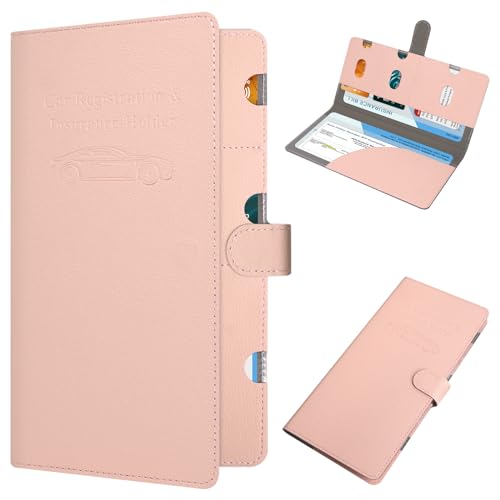 RSAquar Vehicle Glove Box Organizer - Car Document Holder for Cards, Driver License & Essential Documents, JD-Rose Gold - color: JD-Rose Gold