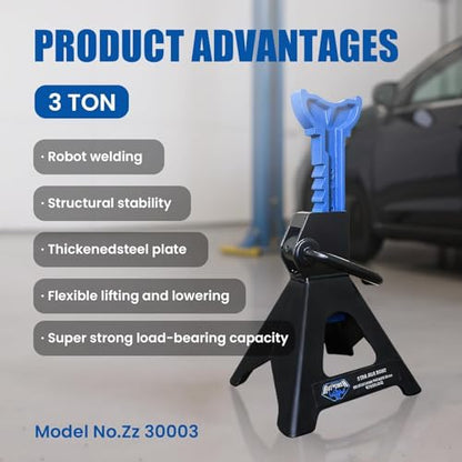 ANTPOWER Jack Stands 3 Ton (6,600 LBs) Heavy Duty Car Jacks Stand,11.2"-16.8" Adjustable Height for Lifting Automotive Small SUV, Pickup 1 Pair - style: basic