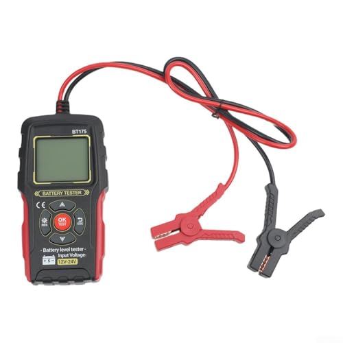 BT175 Digital Display Voice for battery Tester 8-36V 12V/24V Lead-Acid for battery Analyzer 6-in-1 CCA Internal Resistance SOC for hs Test Automatic Type Identification for Cars Motorcycles Forklifts