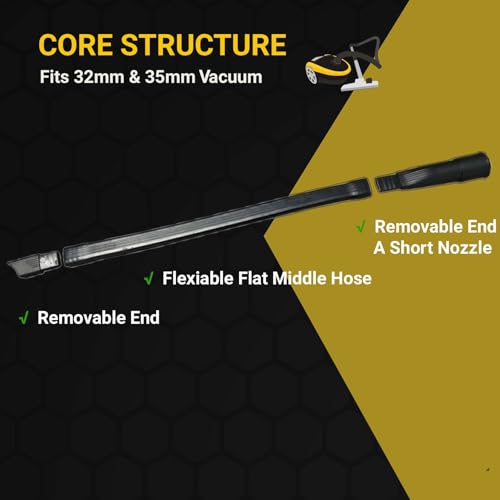 Flexible Crevice Tool & 35mm to 32mm Hose Adapter for 1 3/8'' Vacuum 24.4inch Long