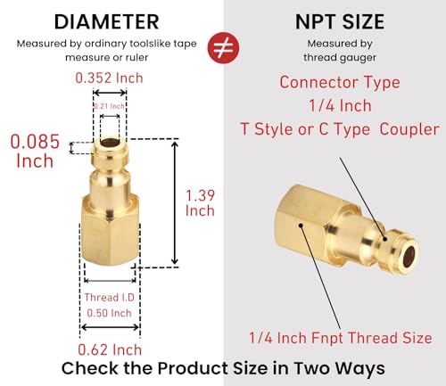 Coupler and Plug Kit (28 Piece), Automotive Type C, 1/4 Inch NPT, Solid Brass Quick Connect Air Fittings Set - size: Coupler and Plug Kit 28 Piece