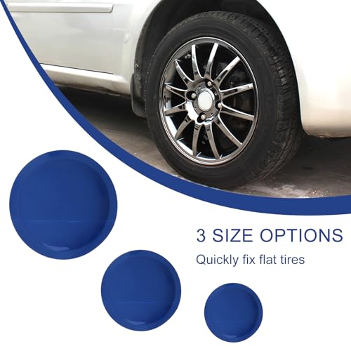 Windance 60pcs Tire Repair Unit Tool Kit,32mm 42mm 58mm Natural Rubber Tire Patches for Cars Trucks Motorcycles Bicycles Electric Bicycles with Tire Patch Roller