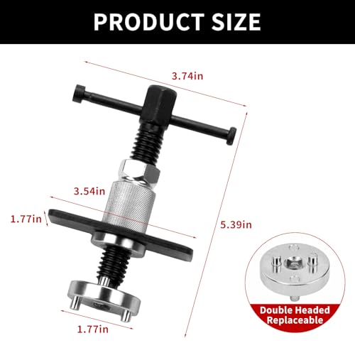Car Brake Piston Wind Back Tool, 3pcs/Set Brake Caliper Piston Rewind Tool, Auto Rear Brake Pad Wind Back Tool, Brake Caliper Wind Back Tool for Replacement of Rear Brake Pad (Black)