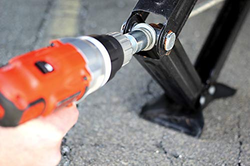 Camco RV Leveling Scissor Jack Socket Drill Adapter - Fits 3/8" and 1/2" Power Drills - Works with All 3/4" Hex Drive Jacks - RV Stabilization Made Easy (57363)
