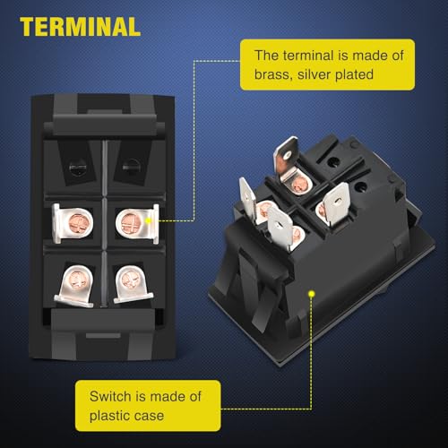 Nilight ON-Off Switch Panel 4 PIN DPST Toggle Switches Panel 12V 20A Black Anodized Aluminium Switch Shell Bracket with Screws Ternimals Jumper Wires Set for Cars Trailers Boats RV Camper - color: 1 Gang On-Off Switch