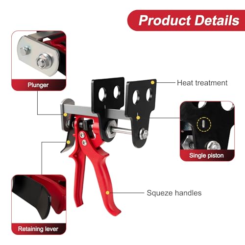 Brake Caliper Compression Tool, 4 Piston Brake Caliper Tool for Single/Twin/Quad Piston Calipers, 29100 Brake Pad Spreader Compatible with Most Cars and Light Trucks (Red)