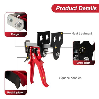 Brake Caliper Compression Tool, 4 Piston Brake Caliper Tool for Single/Twin/Quad Piston Calipers, 29100 Brake Pad Spreader Compatible with Most Cars and Light Trucks (Red)