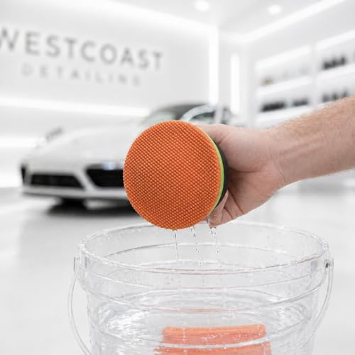 2 Pcs Synthetic Clay bar Pad for Car Detailing, 4.1" Honeycomb Clay Sponge with 12mm Rebound Foam, Paint Contaminant Removal & Surface Prep Tool for Waxing and Polishing