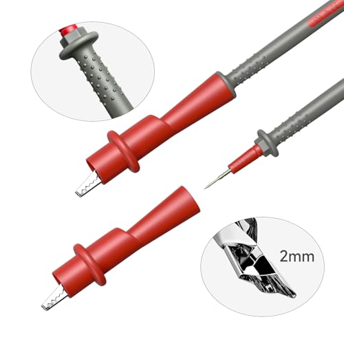 Goupchn 6PCS Multimeter Test Leads Kit with Push On Alligator Clips | Precision Sharp Probes, Digital Electrical Test Probes, 1000V 10A - style: P1506B