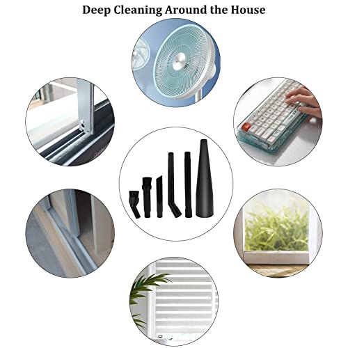 CMXZVBE38668 1-1/4" Mini Wet Dry Vacuum Attachments Kit for Home & Vehicle | 6 Pcs 1.25 inch Small Vacuum Attachments for Intricate and Detail Cleaning