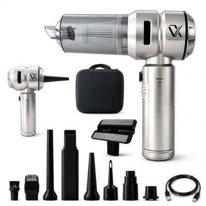 Handheld Car Vacuum Cleaner Cordless Powerful 25000Pa Suction, 3-Speed Brushless Motor Mini Portable Rechargeable Lightweight Hand Held Vacuum & Blower for Vehicle Office Home Pet Hair