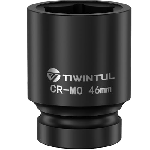 46mm Impact Socket 1-Inch Drive, 6 Point Design, for Semi Truck | CR-MO Heavy Duty Metric Socket for High Torque Impact Wrench, Large Socket for Semi Truck Axle Nuts & Heavy Equipment - size: 46mm(1 PCS)
