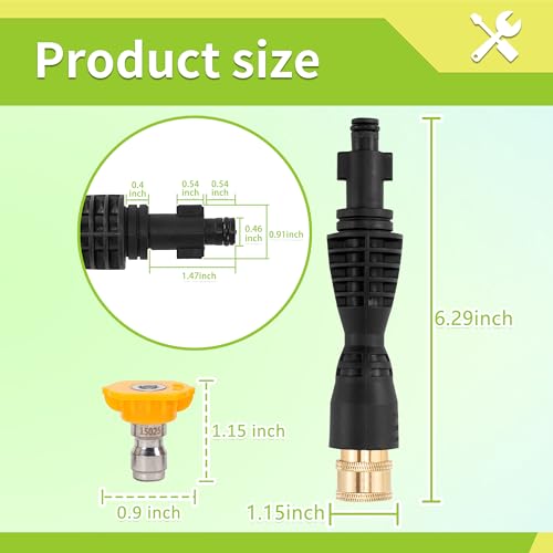 FIXFANS Foam Cannon, Compatible with Portland Husky Ryobi Pressure Washer | Wide Neck Pressure Washer Foam Lance, Power Washer Foam Blaster, 1/4 Inch Quick Connector, 5 Nozzles, 1L - size: 1L