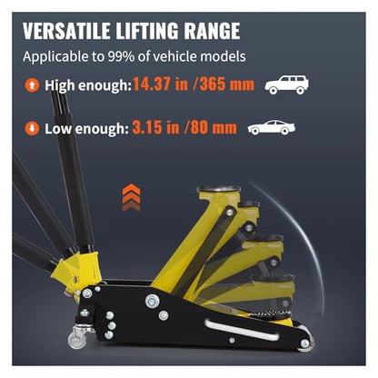 Car Jack 1.5-3T Floor Aluminum&Steel Racing W/Single Pistons Quick Lift Pump Tire Change Lifting Repair Tool(2.5 Ton) - color: 2.5 Ton