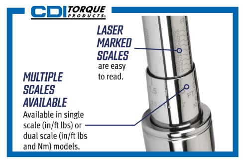 CDI 1501MRMH Dual Scale Micrometer Adjustable Click Style Torque Wrench with Metal Handle - 1/4-Inch Drive - 20 to 150 in. lbs. Torque Range - size: 1/4", style: 20-150 in.lbs