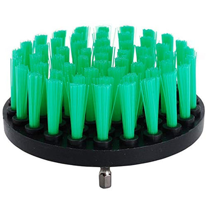 HIFROM Drill Brush - 4 inch Power Drill Attachment Medium Duty Scrubbing Stiffness Scrub Cleaning Brush for Bathroom Surfaces Tile Grout Showers Hard Water Stains Rust Mineral Marble Grout - color: Green