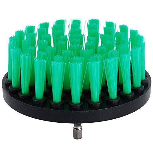 HIFROM Drill Brush - 4 inch Power Drill Attachment Medium Duty Scrubbing Stiffness Scrub Cleaning Brush for Bathroom Surfaces Tile Grout Showers Hard Water Stains Rust Mineral Marble Grout - color: Green