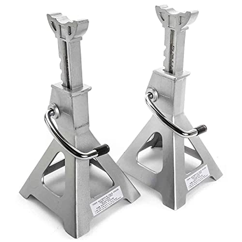 JEGS Aluminum Jack Stands | 3-Ton Capacity | Lightweight | Adjustable Height From 11 1/2 to 16 1/2 Inches | 1 Pair Per Package | Aluminum Jack Stands for lightweight alternative to steel jack stands; aluminum and steel construction