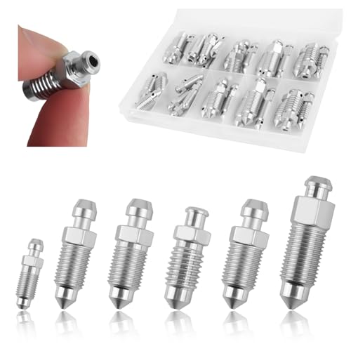 36PCS Brake Bleeder Screw,Brake Bleeder Valve Assortment Kit with Case,Standard SAE & Metric Speed Bleeders for Brakes Replace H9403-6 H9410-6 H9406-6 H9402-6 H9407-6 H9404-6 (No Cap) - color: No Cap