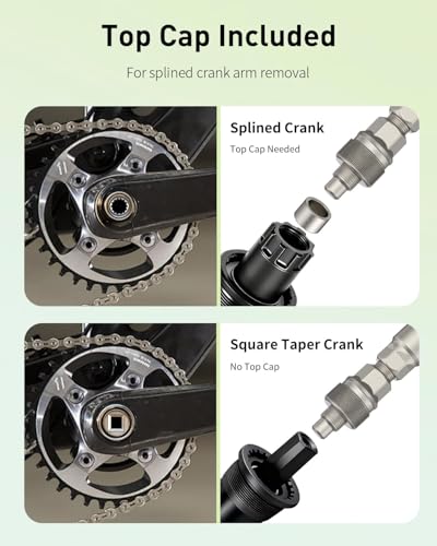 Pawfly Upgraded Bicycle Crank Puller Set, Bike Repair Kit for Square Taper Shimano & ISIS Splined Crank Arm - style: Crank puller set（bb socket included）