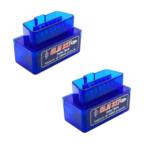 2 PCS ELM327 OBDII Car Auto Diagnostic Scanner, Professional Mini Bluetooth Scan Tool Engine Fault Code Reader, Wireless Failure Detector Interface Adapter for Most OBD II Vehicles - color: Blue, 2 PCS