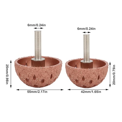 Tire Buffer Wheel, 2PCS Tungsten Steel Grinding Head | Tungsten Steel Bowl Type Tire Repair Grinding Head Tools with 6mm Shank