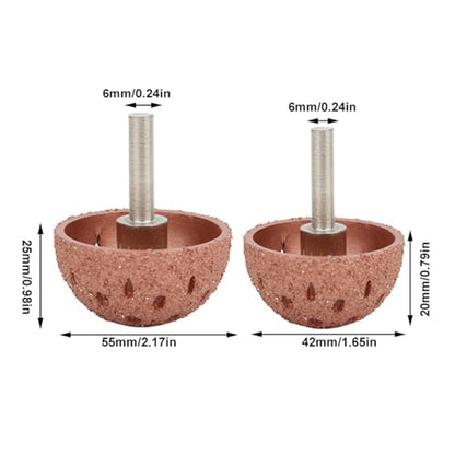 Tire Buffer Wheel, 2PCS Tungsten Steel Grinding Head | Tungsten Steel Bowl Type Tire Repair Grinding Head Tools with 6mm Shank