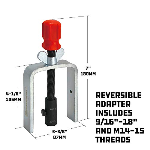 Powerbuilt Steering Wheel Lock Plate Remover, Reversible Adapter Includes 9/16 inch-18 and M14-1.5 Threads, Removal & Installation of Lock Plate Snap Rings - 648466