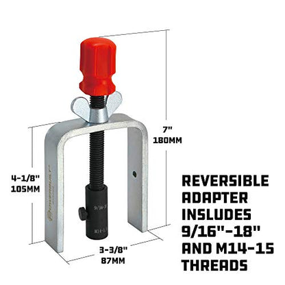 Powerbuilt Steering Wheel Lock Plate Remover, Reversible Adapter Includes 9/16 inch-18 and M14-1.5 Threads, Removal & Installation of Lock Plate Snap Rings - 648466