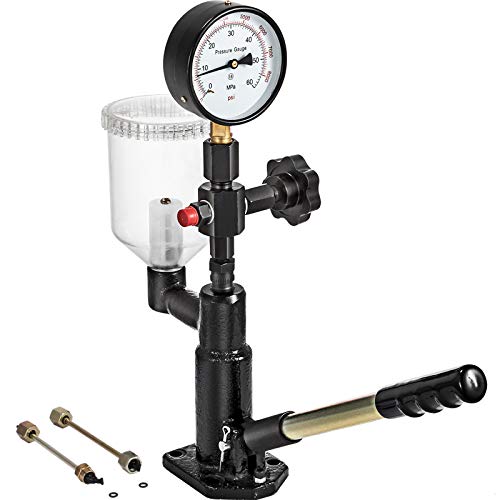 Vevor 400Bar 6000PSI Diesel Fuel Injector Tester Diesel Injector Nozzle Tester with Dual Scale Gauge to Adjust Injector Nozzle Pressure and Testing Diesel Injector Nozzle Pop Pressure Tester