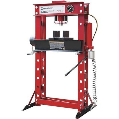 Strongway 40-Ton Pneumatic Shop Press with Gauge and Winch | Controlled pressing, Automotive repair, Bearing service, Straightening and fabrication, Shop-ready construction - style: 40 ton