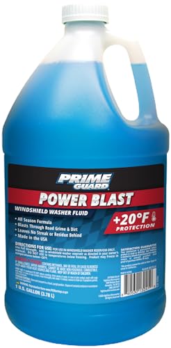 Prime Guard +20°F Power Blast Windshield Washer Fluid | Streak-Free, All Season Formula Removes Bugs, Dirt & Road Grime | Ready-to-Use & Safe for All Vehicles | 1 Gallon - size: 1 Gallon (Pack of 1), style: Power Blast +20°F