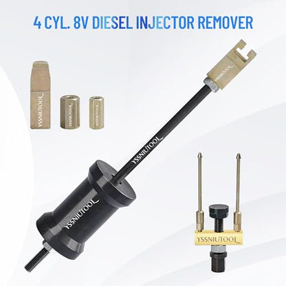 Fuel Injector Removal Puller Kit Injector Seal Install Tool Compatible with VW TDi 4 Cyl 8V 16V Diesel, Replacement for VW Audi1.2 1.4 1.6 1.8 2.0 2.7 3.0 3.2 3.6 V6 4.2 V8 FSI TSI TFSI Petrol