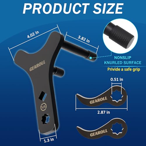 Lower Control Arm Prying Tool with Two Pry Bar Wrench Adaptor Head, Suspension Specialty Arm Lever Bushing Tool, Ratchet Pry Bar Attachment, Compatible with 1/2" Drive Extension Breaker Bar - size: arm and pry tool
