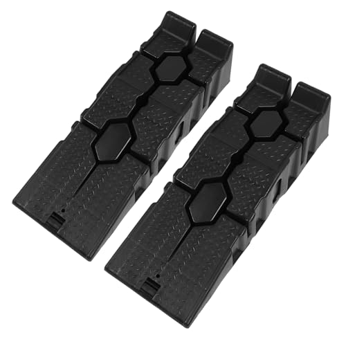 Alomejor Car Ramp PP Automotive Leveling Ramp 6000 Lbs per Pair Anti Slip Grooves Drainage Design 6.7 in Lift for Home Garage Shop Low Profile and Sports Cars