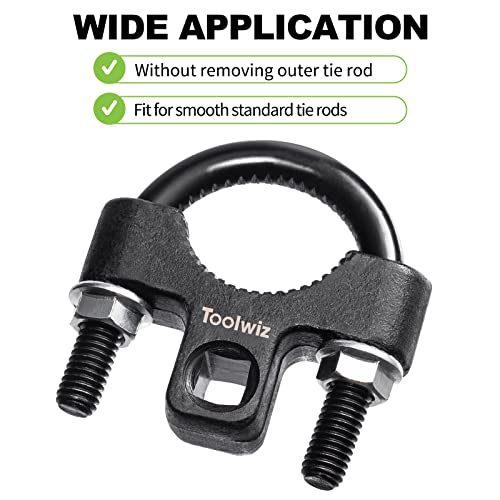 Toolwiz Inner Tie Rod Removal Tool 3/8" Universal Low Profile 30-42mm | Non-Slip Teeth, U-Wrench, Carbon Steel, Inner Rod Removal and Installation, Car Truck Vehicle Automotive Repair Tool