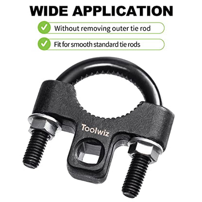 Toolwiz Inner Tie Rod Removal Tool 3/8" Universal Low Profile 30-42mm | Non-Slip Teeth, U-Wrench, Carbon Steel, Inner Rod Removal and Installation, Car Truck Vehicle Automotive Repair Tool