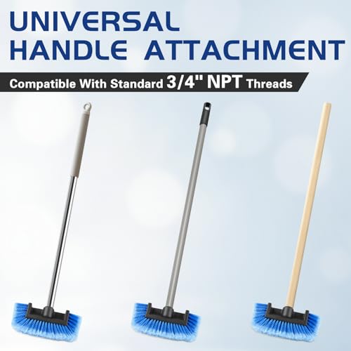 2 Pcs 10" Car Wash Brush Head with Soft Bristles - Gentle on Paint, Compatible with Poles, Perfect for Cars, Trucks, RVs, Boats, Decks, and More (Blue) - color: 2 PCS