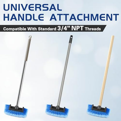 2 Pcs 10" Car Wash Brush Head with Soft Bristles - Gentle on Paint, Compatible with Poles, Perfect for Cars, Trucks, RVs, Boats, Decks, and More (Blue) - color: 2 PCS