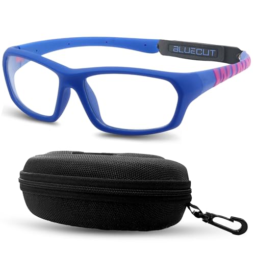 BLUE CUT Sports Protection Goggles, Anti-Fog Lenses Safety Glasses for Basketball, Pickleball and All Outdoor Sports - color: Blue Hot Pink, size: Medium