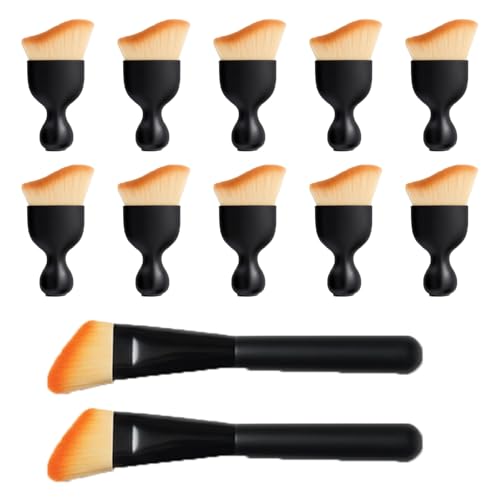 Car Detailing Brush Set, Soft Bristle Interior Cleaning Brushes for Car Dust Removal, Dashboard, Air Vent and Seat Crevice Cleaning (10Pcs + 2Pcs Long Handle) - color: 10Pcs + 2Pcs Long Handle