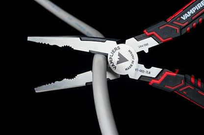 VAMPLIERS CAIMAN 7.5" Stripped Screw Extractor Needle Nose Pliers. Made in Japan. Multipurpose Long Nose Screw Removal Plier with Wire Cutter & Crimper - style: NEW 7.5" Long Nose Plier