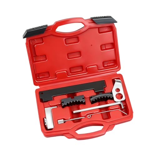 Car Timing Tool Kit, Vehicle Engine Camshaft Tensioning Locking Alignment Timing Belt Set, Automotive Camshaft Holding Tool Accessories, Compatible with 16V 1.4 1.6 1.8 en6340 km6340 (Red) - color: Red
