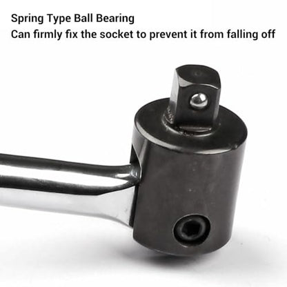 18 Inch Breaker Bar 1/2 Drive, 240 Swivel Head | Chrome Vanadium Steel for Stuck Lug Nuts, Long Reach Wrench for Tire Changes Mechanical Repair
