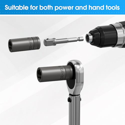 16PCS Deep Well Bolt Extractor Set, 1/4” Dr Impact Bolt & Nut Remover Set, Bolt Removal Set for Damaged, Rusted, Rounded-Off, Stripped Fasteners - size: 1/4'', 16pcs