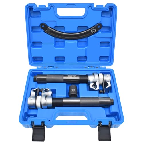 Coil Spring Compressor Tool, Max Load.2700LB | Automotive Heavy Duty Macpherson Strut Spring Compression Set with Extendable Safety Bracket for Car ATVs Trucks