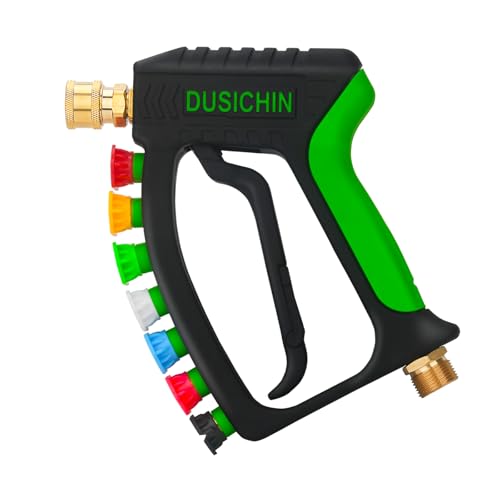 DUSICHIN Foam Cannon Pressure Washer Gun Kit 4000 PSI Double Tip Attachment, Dual-Connector Accessory Soap Cannon,Car Wash Foam Gun Snow Foam Lance 1/4 Inch Quick Connector,7 Sprayer Nozzles DUS2904